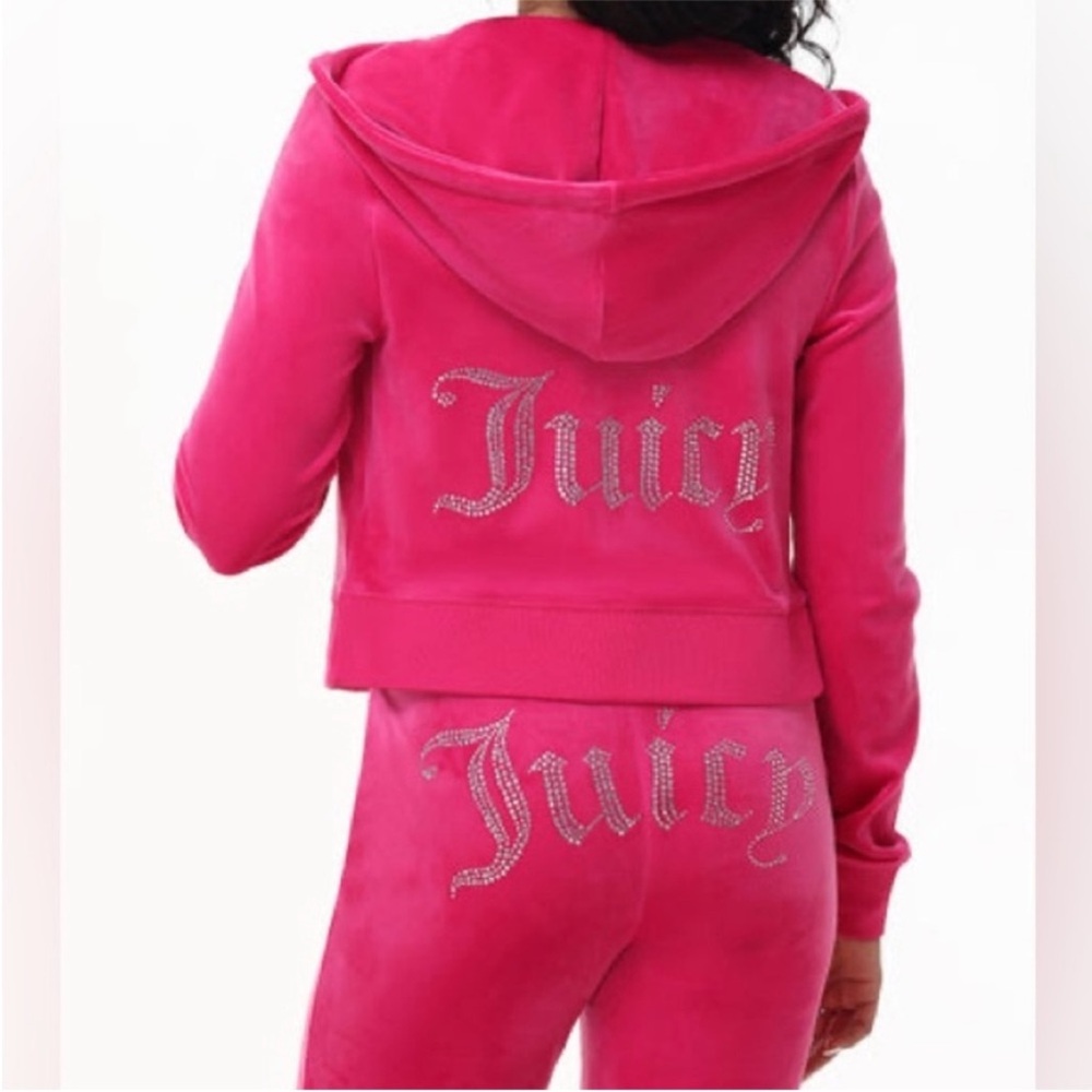 NWT Juicy Couture OG Big Bling Velour Hoodie and Pants L